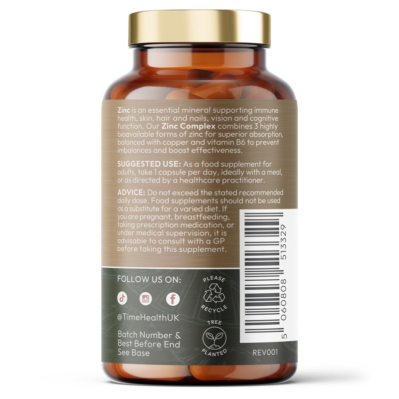 New: 20mg Triple Zinc Complex - Chelated Zinc Bisglycinate, Picolinate