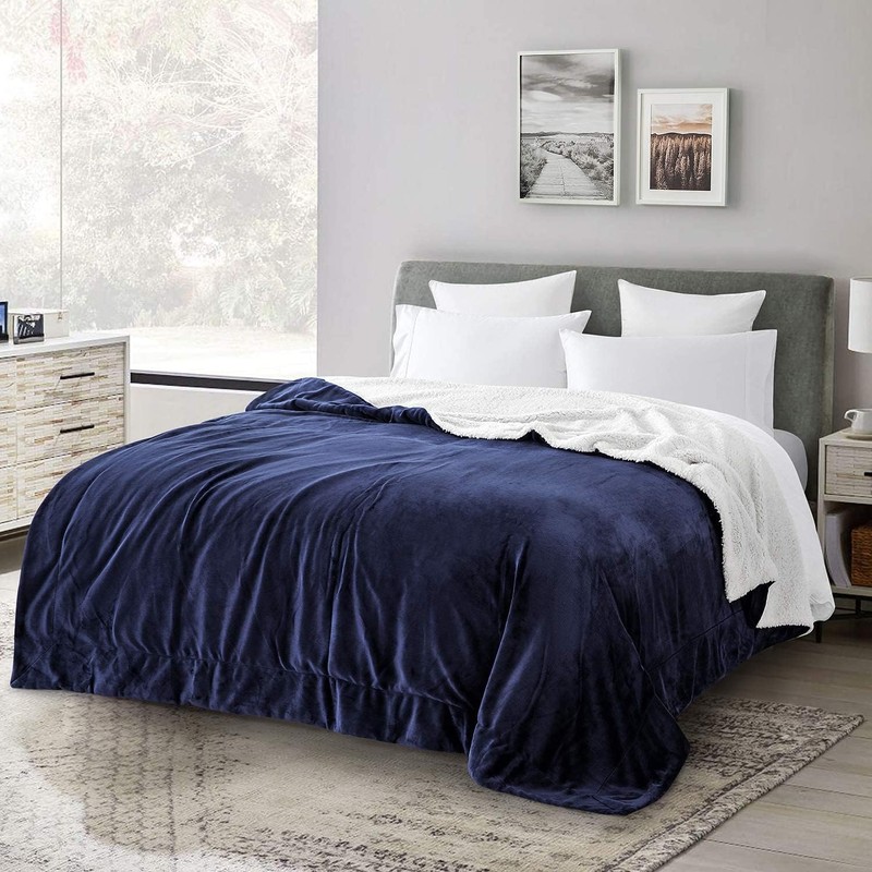 Oxford Homeware Sherpa Fleece Blanket Reversible Throw Blankets Soft Fluffy