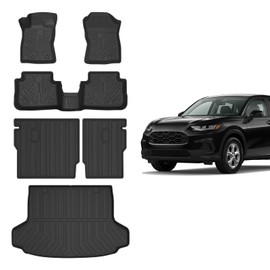 Mixsuper Liner Cargo Liner Floor Mats for Honda HR-V 2023-2025, All Weather Trunk Mat Backrest Mat and 2 Row Floor Liners Set Black