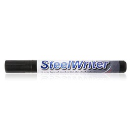 Steelwriter Metal Marking Paint Pen - Black - Removable Industrial Marker For Writing & Drawing on Steel and other Metals, Wet Erase Removable, Best for Construction Workers, Fabrication, Welders, Pipefitter, Framers