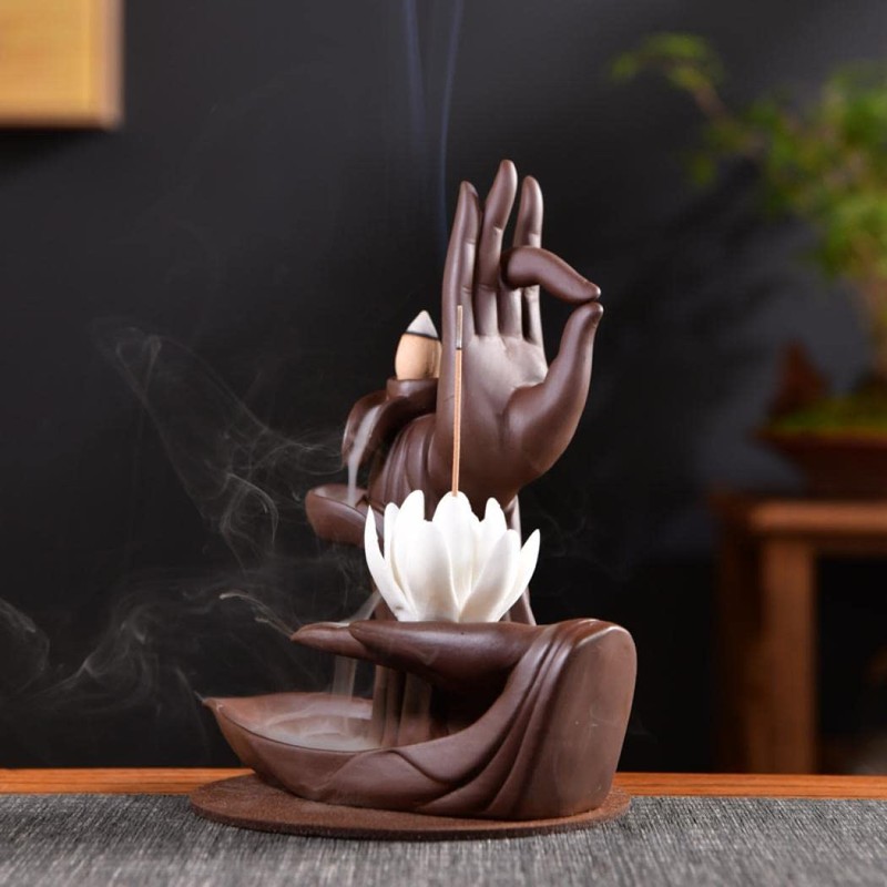 LYUK Lotus Backflow Incense Burner Backflow Incense Holder Ceramic Home