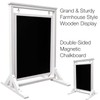 30"x21" Swinging Wood Chalkboard (White)