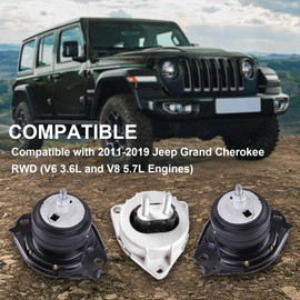 DOFOCH Engine Motor & Transmission Mount fit for 2011-2019 Jeep Grand Cherokee 3.6L 5.7L RWD, for 2011-2019 Dodge Durango 3.6L 5.7L RWD Replace# A5611 A5611 A5488 5038548AB 5038548AC 52124675AF
