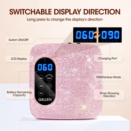 Gellen UV Light for Nails, 72W Cordless LED UV Nail Lamp for Gel Nails Rechargeable UV Nail Light Fast Curing Nail Light with 4 Timer and Smart Sensor, Nail Dryer for Salon Home Gift for Women