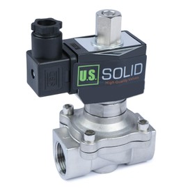 U.S. Solid 3/4 inch Solenoid Valve - Stainless Steel 110V AC Solenoid Valve, Normally Open, Viton Seal