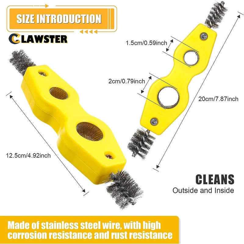 4 in 1 Fitting Brush, Copper Pipe Tubing Brush Cleaner,