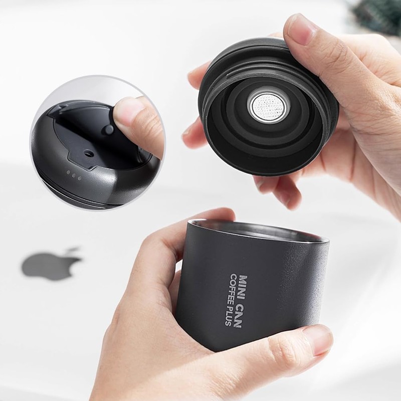 watchget Portable Mini Airtight Coffee Canister - 80ml Stainless Steel