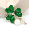 Holibanna Irish Shamrock Clover Leaf Brooch Rhinestone Crystal Brooch Clover
