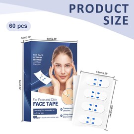 JAWUZ 60-teiliges face lifting tape, V-förmiges Facelifting-Klebeband, lifting tapes gesicht zum Verstecken von Falten, für Make-up