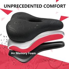 HUGEOAKS Bike Seats for Men and Women, Comfortable Bicycle Seat, Bike Saddle, Bike Seats for MTB, Road Bike, Exercise Bike, DH, BMX (Touring)