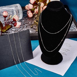 KISSITTY 3.28 Feet 925 Sterling Silver Square Box Chain 0.5mm Thin Strong Design Necklace Sterling Silver for Men Women Beautiful Necklace Bracelets Tarnish Resistant Jewelry Making