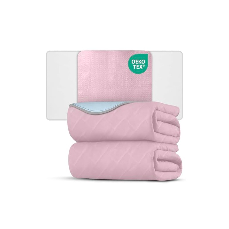 2 x Washable Incontinence Bed Pads Pink | 85 x