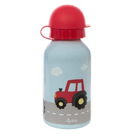 SIGIKID 25199 Stainless Steel Drinking Bottle Tractor Children's Bottle Girls and Boys Accessories Recommended from 3 Years Light Blue/Red 350 ml