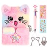 ENYILEE Cat Diary for Girls with Lock and Keys,Tie-Dye Fuzzy