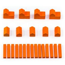 Waldfelsen® Hoz Figures: 4 Cities, 5 Settlements and 15 Streets Suitable for The Settlers (Colour: Orange)