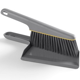 Lumkew Small Broom and Dustpan Set, Hand Mini Dust-Pan and Brush, Handheld Portable Compact, 1 Piece, Gray