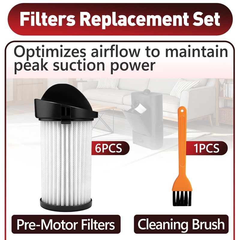 6 Pcs Filters Compatible with Eye-Vac Home, Pro, Pet, Air,