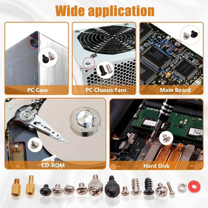 mxuteuk 502 Pcs Computer Screw Kit Motherboard Laptop Case Fan