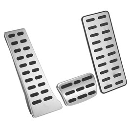 MACHSWON Car Brake Gas Accelerator Foot Pedal Pads Anti Slip No Drilling Aluminum Alloy Pedal Cover for Hyundai Tucson Sonata 2016-2021 for Kia K5 2021-2022 Silver Tone