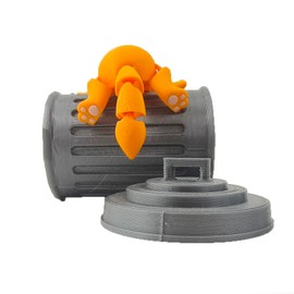 Munnygrubbers - Mr. Bigglesworth Cat & Trashcan - Articulating Fidget - 3D Printed Movable Toy - Fidget Toy - Novelty Gift - Made in USA