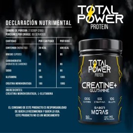 Creatina + Glutamina Total Power 1kg 50servicios Pre Entreno