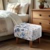 Cugasmaru Blue Flower Ottoman Cover Rectangular Stretch Footrest Stool Cover