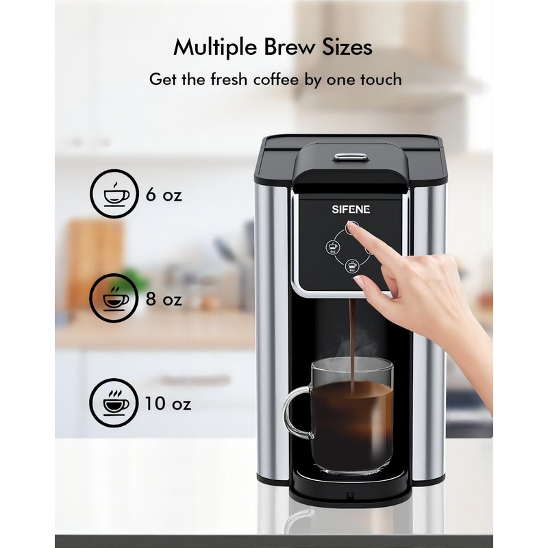 SIFENE Single Serve Coffee Maker, 3-in-1 Quick Brew for Coffee