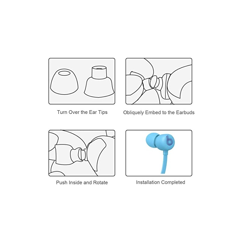 ALXCD Ear Tips Compatible with Beats Flex Earbuds, S/M/L/D 4