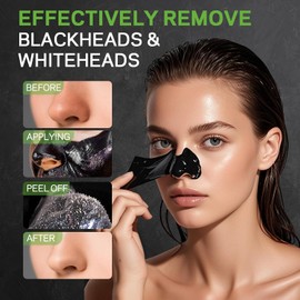 AMOADO Mascarilla Removedora De Puntos Negros, Kit De Mascarilla Facial Peel-Off De Carbón(100 G)Limpieza Profunda De Poros, Control De Grasa, Mascarilla Negra Peel-Off Para Eliminar Puntos Negros Par