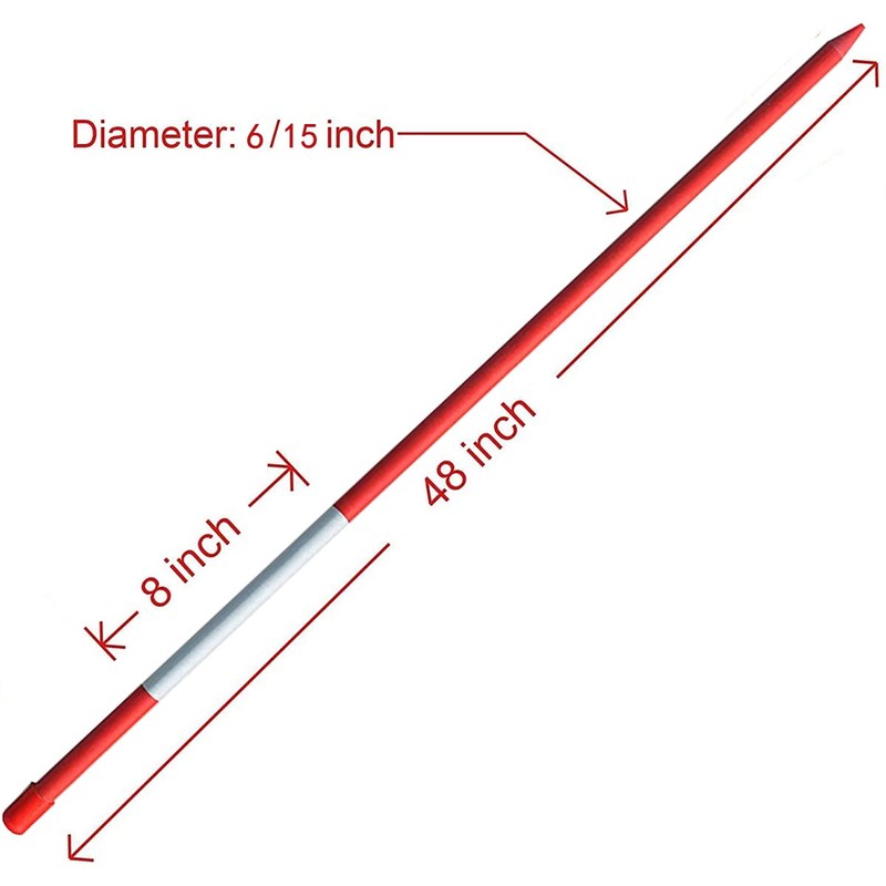 20Pcs 5/16" Driveway Marker Reflective Driveway Poles Fiberglass Snow Stakes