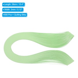 PATIKIL 600pcs Quilling Strips Paper 1/8"(3mm) 39cm Origami Paper Quilling Strip for Art DIY Hand Craft Christmas, Light Green