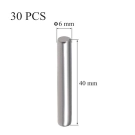 Yesallwas 30PCS 6mm x 40mm Dowel Pin 304 Stainless Steel Shelf Support Pin Metal Fasten Elements Used On Precise Location (6mm x 40mm 30PCS)