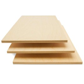 Baltic Birch Plywood, 1/4 Inch - 6 mm Craft Wood, Large B/BB Grade Baltic Birch Sheets, Perfect for Laser, CNC Cutting and Wood Burning, by Woodpeckers (3, 12" x 24", 1/4" Thick)