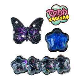 ORB Curiosities Taba-Licious Butterfly and Stars TABA Squishy Toy 3 Pack - Squish and Squeeze These Soft, Sticky TABA Squishies, Perfect for Stress Relief - Fidget and Sensory Toys for Kids and Adults