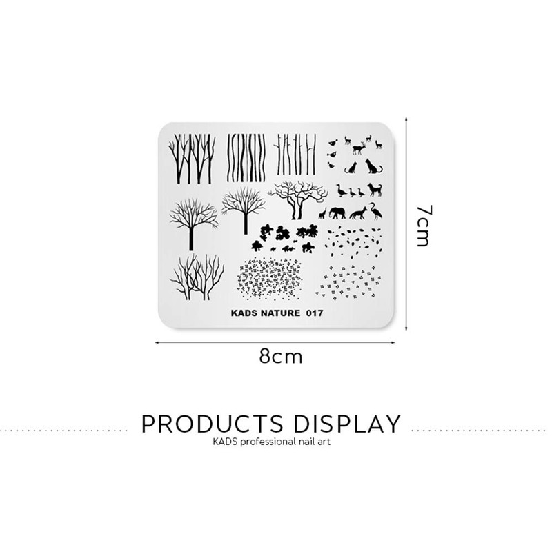 KADS Nail Stamping Plate Charming Fall Scenery Tree Defoliation Nature