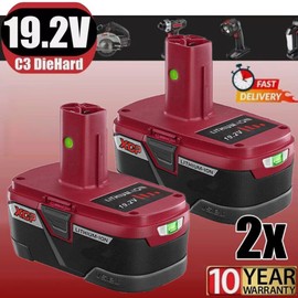 For Craftsman 2Pack for Craftsman 19.2 Volt C3 DieHard Battery 130279005 11375 130279003 11376