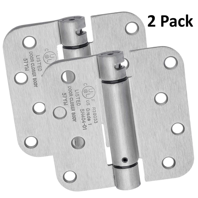 Dynasty Hardware Door Hinges, 4-Inch Spring Loaded Self Closing Hinges