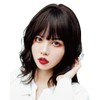 TefuRe H-6132-Nbk Wig, Medium, Long Bangs, Wig, Women, Loose Wave,