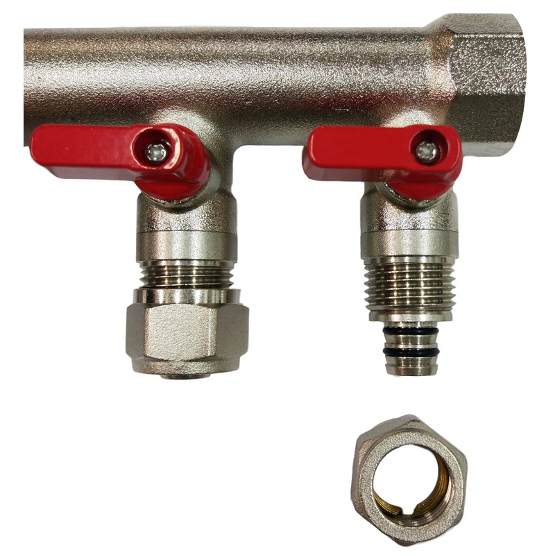 4 Loop Plumbing Manifold w/ 3/4" trunk & 1/2" pex