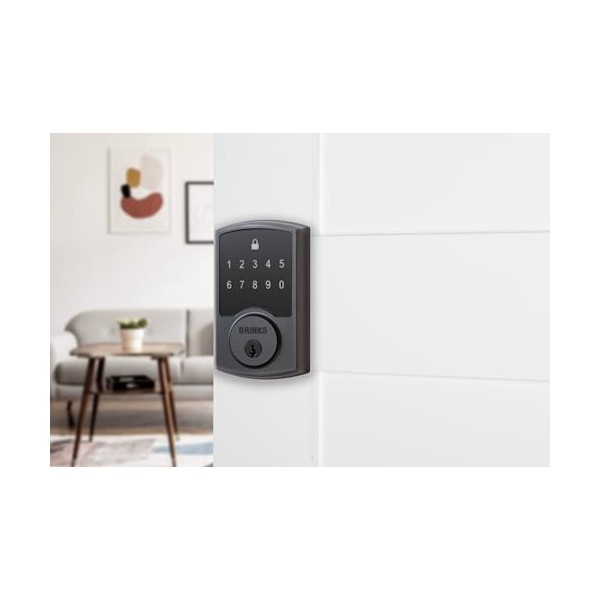 Brinks Keyless Entry Electronic Touchpad Door Lock - Satin Nickel,