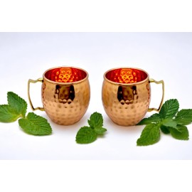 Akanksha Arts - Par de tazas Moscú Mule con un jigger japonés de 1 onzas/2 onzas