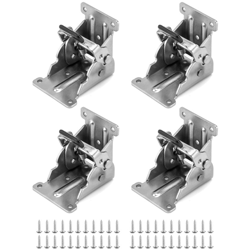 QWORK® 4 Pack Folding Lock Extension Self Locking Foldable Hinge