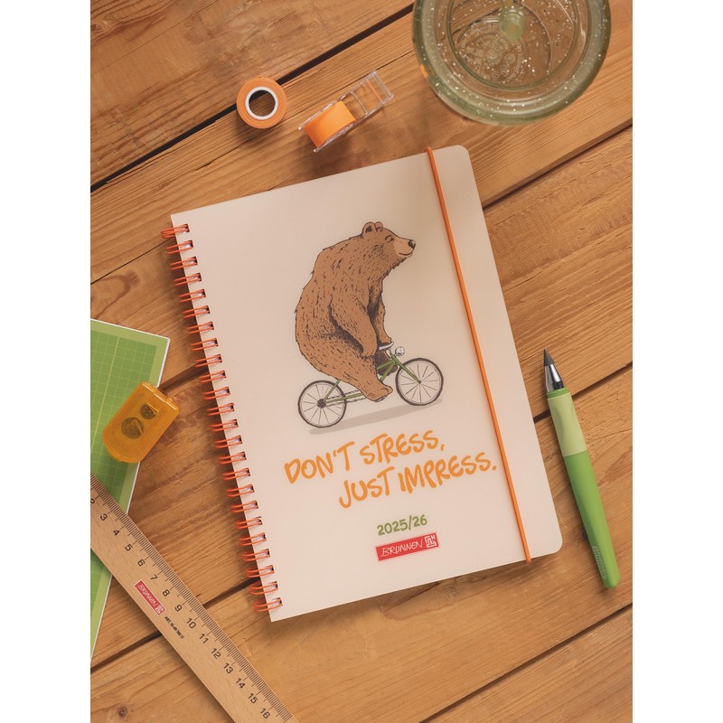 BRUNNEN School Calendar 2025/2026 "Bear" | A5, Plastic