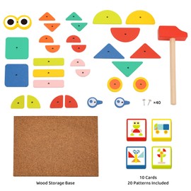 TOOKYLAND Fine Motor Toys, Toy Hammer and Nails Game is Montessori Toys That Exercise Children's Hands-on Skills and Develop Their Imagination for Kids