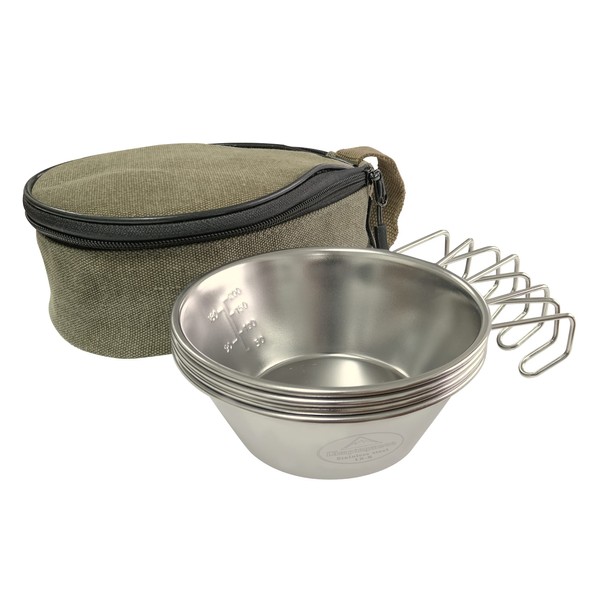 Camping Moon S220-4P+B Camping Cup, Stainless Steel, 10.1 fl oz