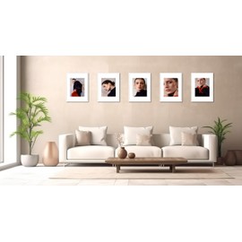 Hogaryo Set of 5 12x16 Picture Frame White 12x16 Frames can Display 8.5x11 Picture with Mat or 12x16 Without Mat on the Wall
