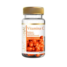 JUVETERNAL Cápsulas Faciales de Vitamina C 90 cápsulas Twist-Off Ilumina, Hidrata y Protege tu Piel
