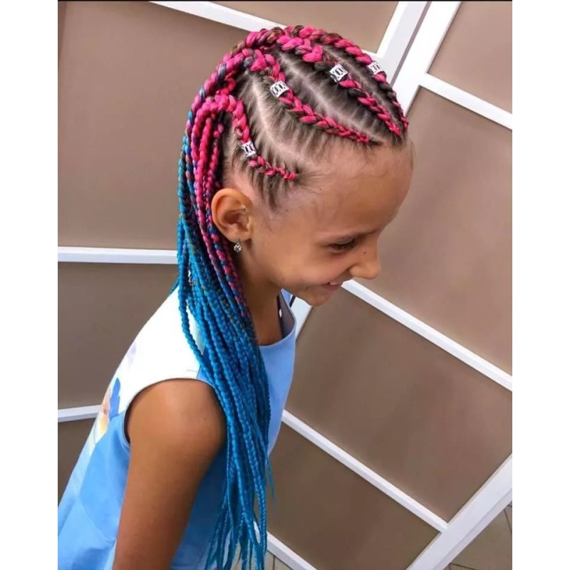 Ari 10 Extensiones Cabello Sintético Decoración Peinados Niñas