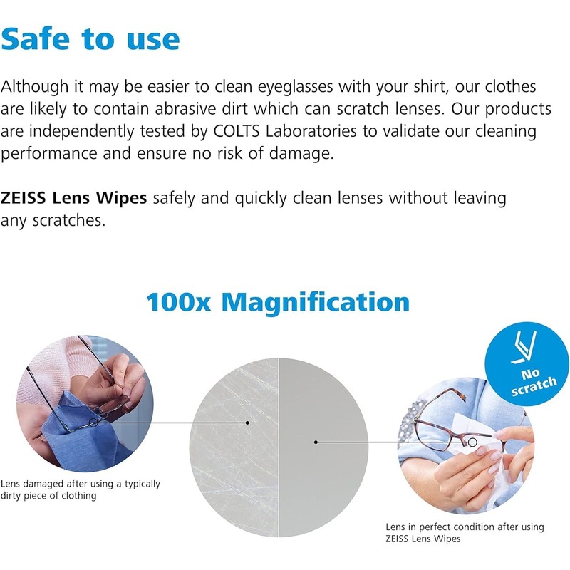 ZEISS Lens Wipes Pack of 250 Individuly Wrapped Wipes