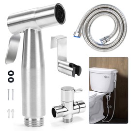 Flamorrow Handheld Bidet Toilet Sprayer, Stainless Steel Bathroom Bidet Sprayer Set of Adjustable Water Pressure Control for Feminine Wash, Toilet Shower, Bathing Pets, Potty Toilet Hygiene